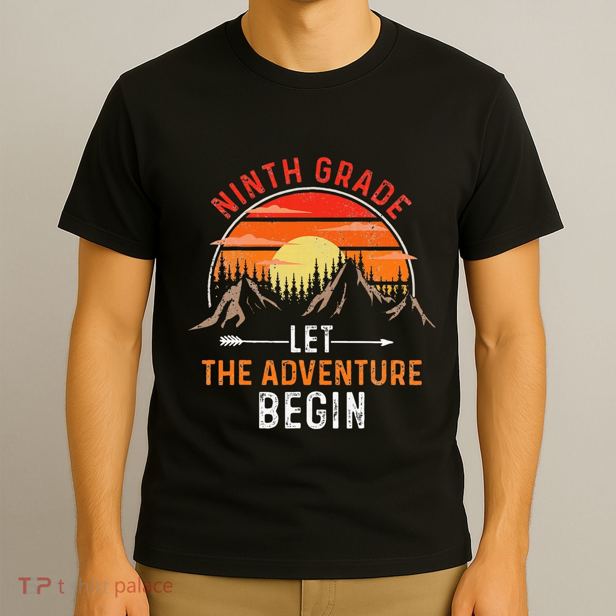 Let The 9th Grade Adventure Begin Ninth Grade Teacher Retro T-Shirt