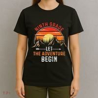 Let The 9th Grade Adventure Begin Ninth Grade Teacher Retro T-Shirt thumb 4
