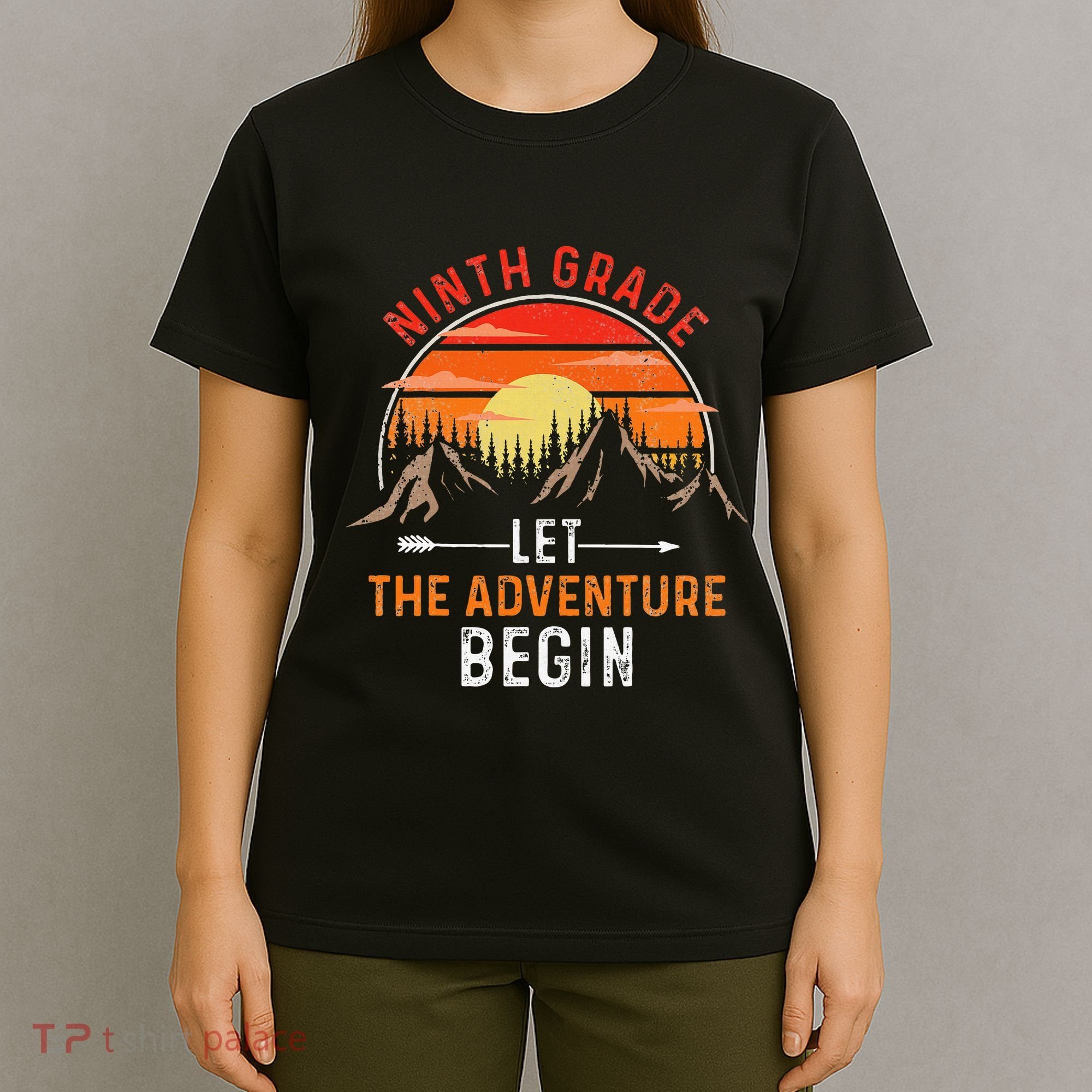 Let The 9th Grade Adventure Begin Ninth Grade Teacher Retro T-Shirt