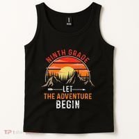 Let The 9th Grade Adventure Begin Ninth Grade Teacher Retro Tank Top thumb 2