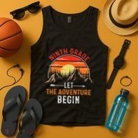 Let The 9th Grade Adventure Begin Ninth Grade Teacher Retro Tank Top thumb 4
