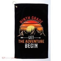 Let The 9th Grade Adventure Begin Ninth Grade Teacher Retro Golf Towel thumb 0