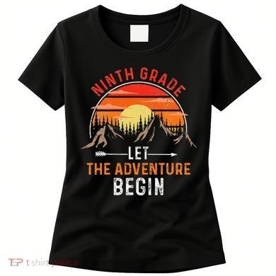 Let The 9th Grade Adventure Begin Ninth Grade Teacher Retro Women's T-Shirt