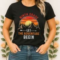 Let The 9th Grade Adventure Begin Ninth Grade Teacher Retro Women's T-Shirt thumb 2