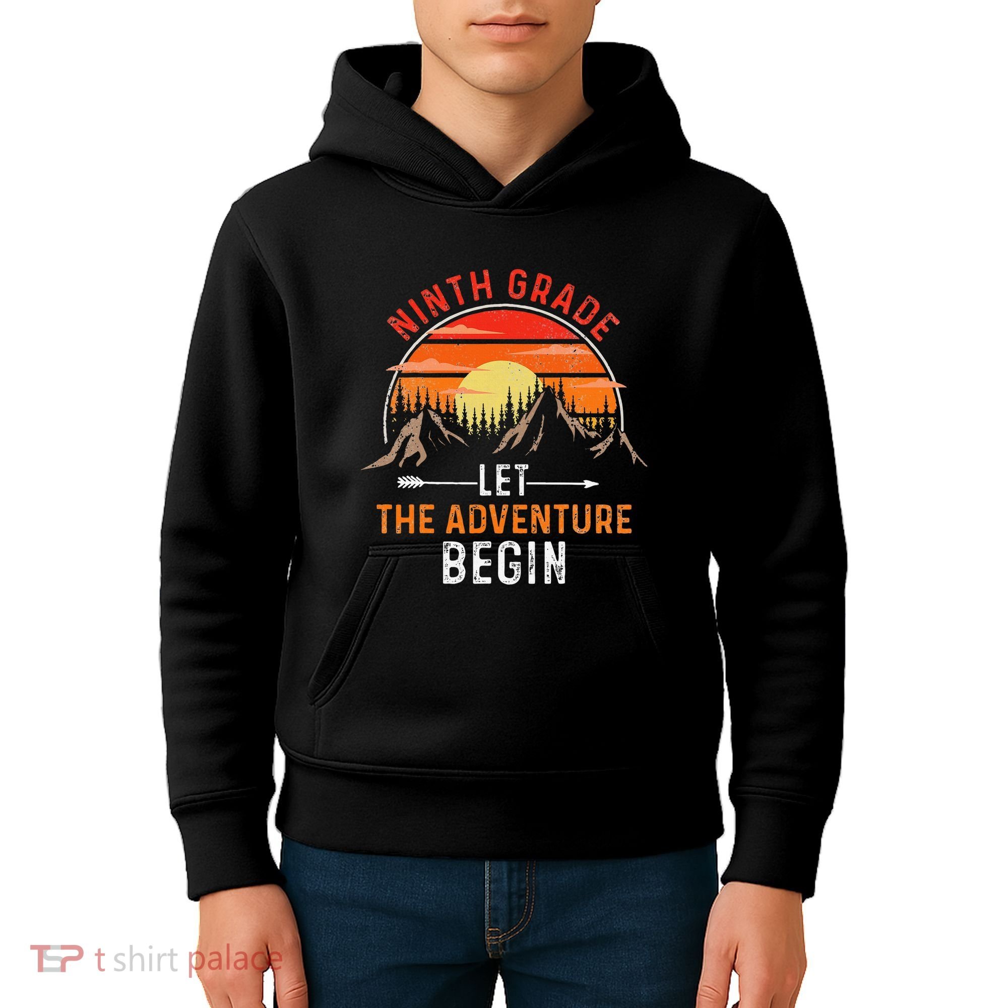 Let The 9th Grade Adventure Begin Ninth Grade Teacher Retro Kids Hoodie