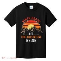 Let The 9th Grade Adventure Begin Ninth Grade Teacher Retro Kids T-Shirt thumb 0