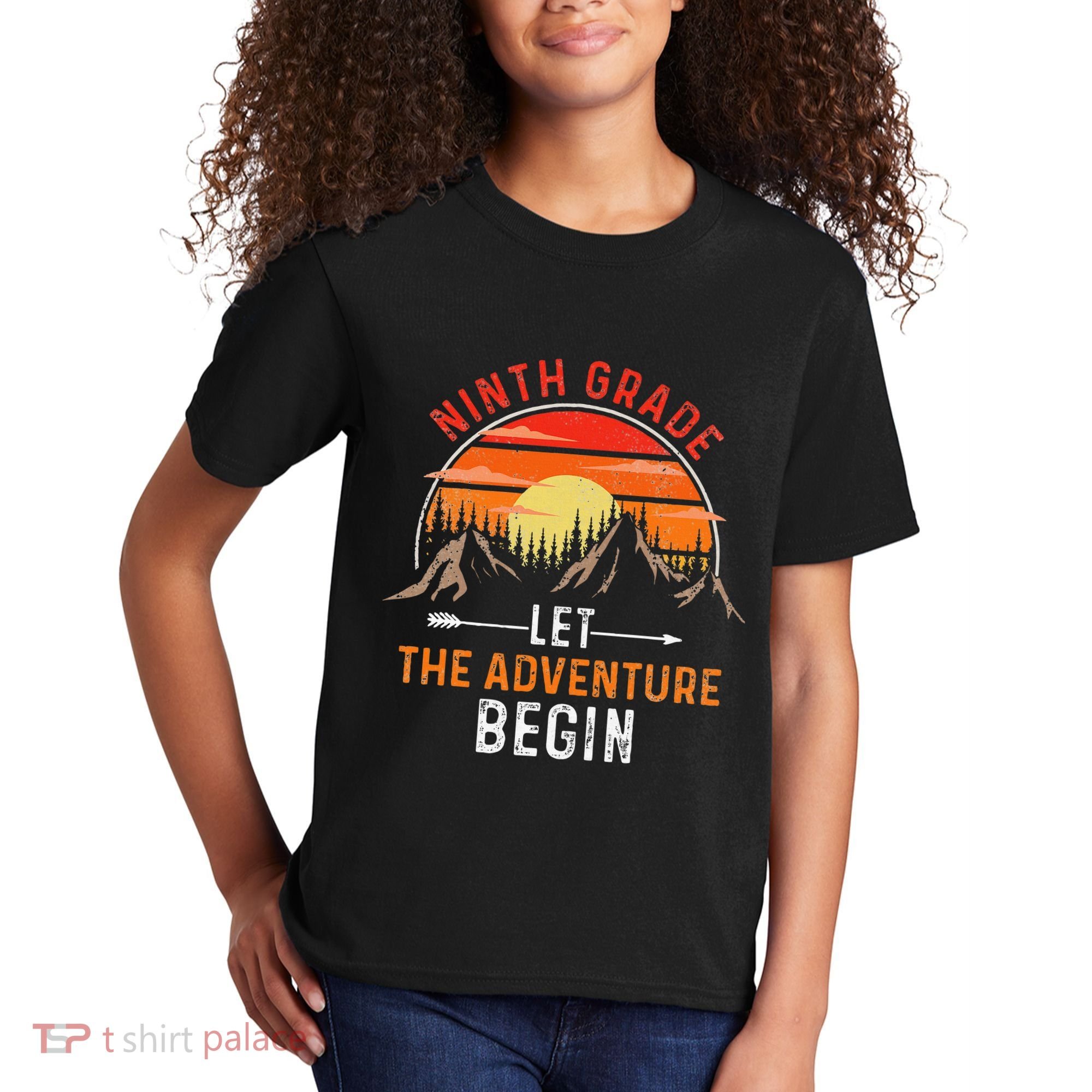 Let The 9th Grade Adventure Begin Ninth Grade Teacher Retro Kids T-Shirt
