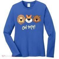 Lion Tiger And Bear Oh My Fun Jungle Zoo Animal Lover Gift Women's Long Sleeve Shirt thumb 0