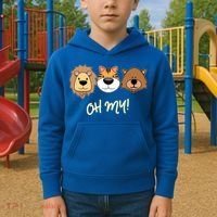 Lion Tiger And Bear Oh My Fun Jungle Zoo Animal Lover Gift Kids Hoodie thumb 2