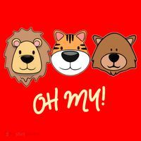 Lion Tiger And Bear Oh My Fun Jungle Zoo Animal Lover Gift Santa Hat thumb 1
