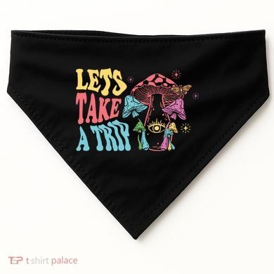 Lets Take A Trip Mushroom Colorful USA-Made Doggie Bandana