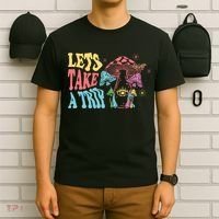 Lets Take A Trip Mushroom Colorful T-Shirt thumb 6