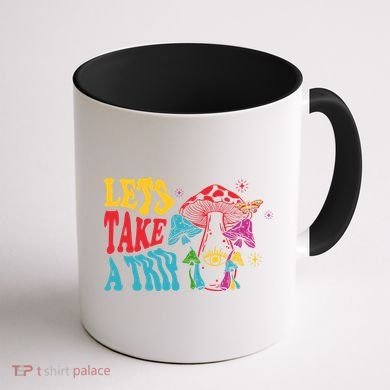 Lets Take A Trip Mushroom Colorful Coffee Mug back