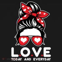 Love Today And Everyday Cute Valentine Hair Bun Tote Bag thumb 4