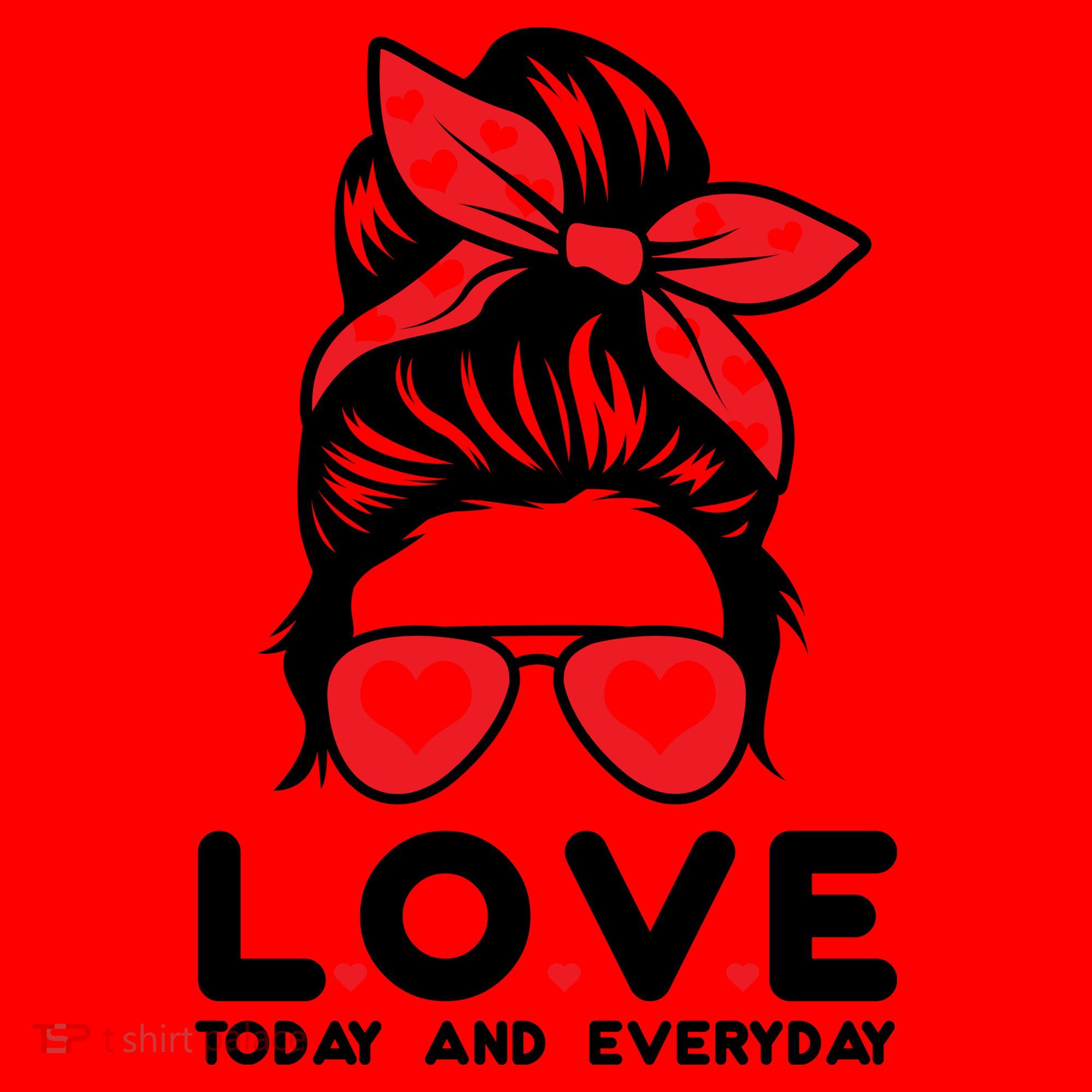 Love Today And Everyday Cute Valentine Hair Bun Santa Hat