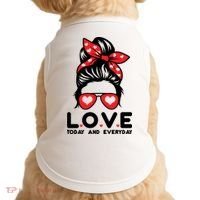 Love Today And Everyday Cute Valentine Hair Bun Doggie Tank thumb 0