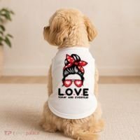 Love Today And Everyday Cute Valentine Hair Bun Doggie Tank thumb 2
