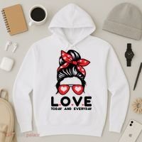 Love Today And Everyday Cute Valentine Hair Bun Hoodie thumb 3