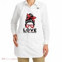 Love Today And Everyday Cute Valentine Hair Bun Apron thumb 2