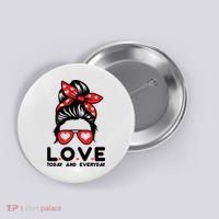 Love Today And Everyday Cute Valentine Hair Bun Button thumb 0