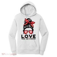 Love Today And Everyday Cute Valentine Hair Bun Women's Hoodie thumb 0