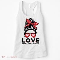 Love Today And Everyday Cute Valentine Hair Bun Women's Tank Top thumb 0