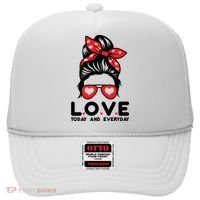 Love Today And Everyday Cute Valentine Hair Bun Hat thumb 0