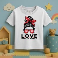 Love Today And Everyday Cute Valentine Hair Bun Toddler T-Shirt thumb 3