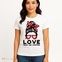 Love Today And Everyday Cute Valentine Hair Bun Women's T-Shirt thumb 4