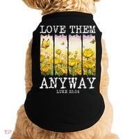 Love Them Anyway Butterfly Rose Motivation Christian Women Doggie Tank thumb 0