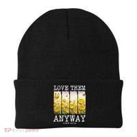 Love Them Anyway Butterfly Rose Motivation Christian Women Beanie thumb 0