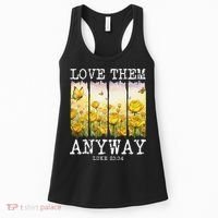 Love Them Anyway Butterfly Rose Motivation Christian Women Women's Tank Top thumb 0