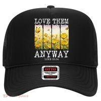 Love Them Anyway Butterfly Rose Motivation Christian Women Hat thumb 0