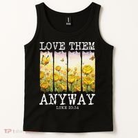 Love Them Anyway Butterfly Rose Motivation Christian Women Tank Top thumb 2