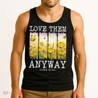 Love Them Anyway Butterfly Rose Motivation Christian Women Tank Top thumb 3