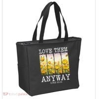Love Them Anyway Butterfly Rose Motivation Christian Women Tote Bag thumb 2