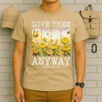 Love Them Anyway Butterfly Rose Motivation Christian Women T-Shirt thumb 6