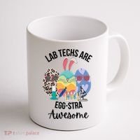 Lab Tech Are EggStra Awesome Egg Easter Lab Week Funny Easter Scienti Coffee Mug thumb 1