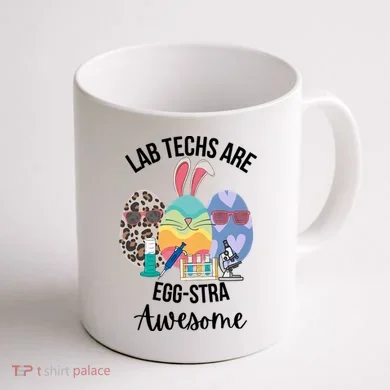 Lab Tech Are EggStra Awesome Egg Easter Lab Week Funny Easter Scienti Coffee Mug back