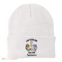 Lab Tech Are EggStra Awesome Egg Easter Lab Week Funny Easter Scienti Beanie thumb 0