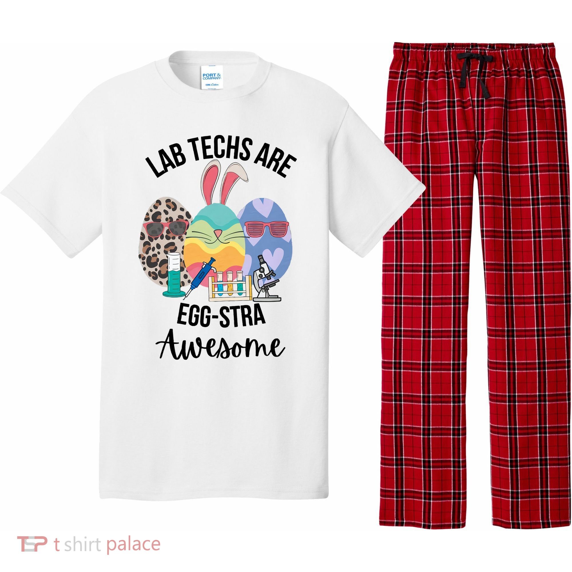 Lab Tech Are EggStra Awesome Egg Easter Lab Week Funny Easter Scienti Pajama Set