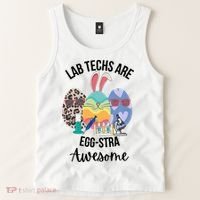 Lab Tech Are EggStra Awesome Egg Easter Lab Week Funny Easter Scienti Tank Top thumb 2