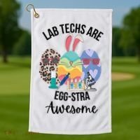 Lab Tech Are EggStra Awesome Egg Easter Lab Week Funny Easter Scienti Golf Towel thumb 1