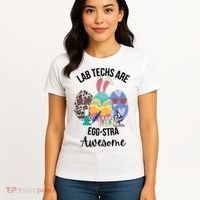 Lab Tech Are EggStra Awesome Egg Easter Lab Week Funny Easter Scienti Women's T-Shirt thumb 4