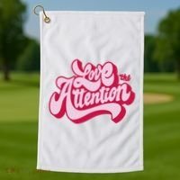 Love The Attention Funny Retro Golf Towel thumb 1