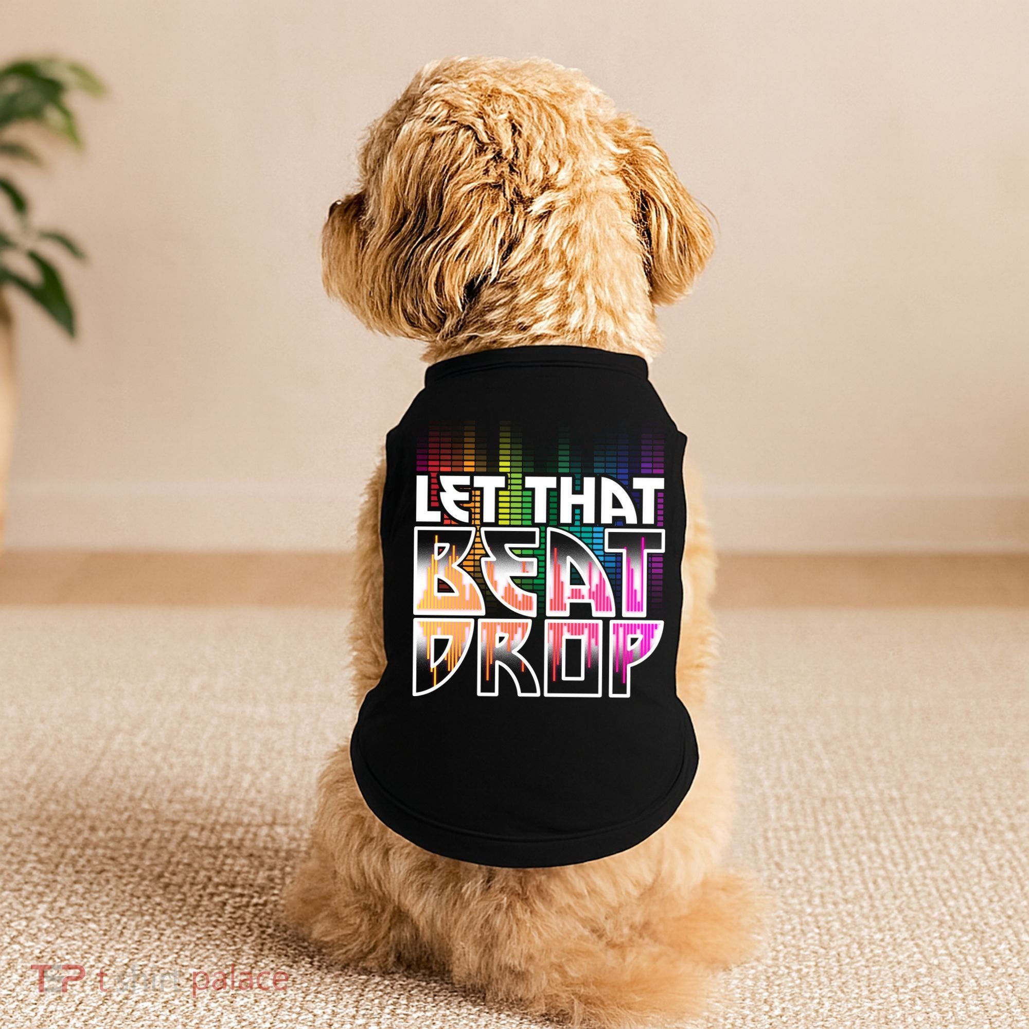 Let That Beat Drop Rainbow Equalizer Dance Music Lover Doggie Tank