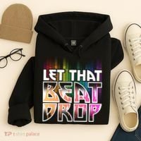 Let That Beat Drop Rainbow Equalizer Dance Music Lover Hoodie thumb 4