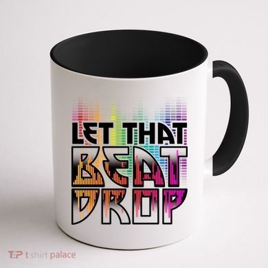 Let That Beat Drop Rainbow Equalizer Dance Music Lover Coffee Mug back