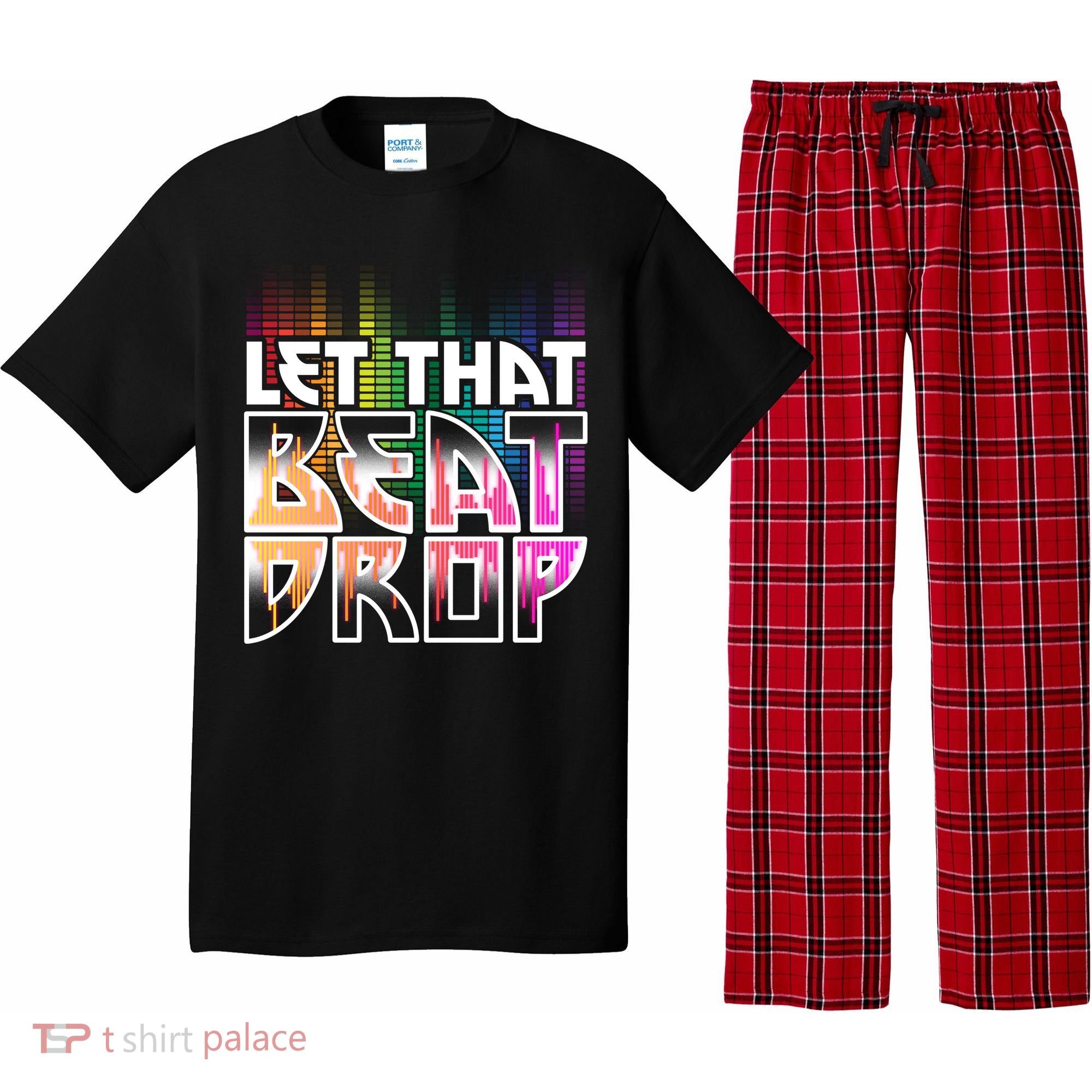 Let That Beat Drop Rainbow Equalizer Dance Music Lover Pajama Set