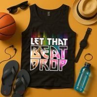 Let That Beat Drop Rainbow Equalizer Dance Music Lover Tank Top thumb 4